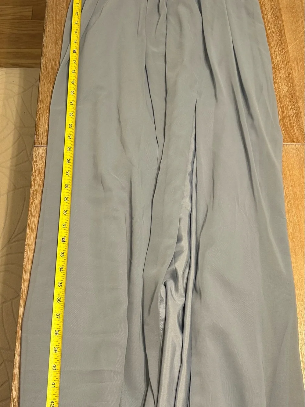 Azazie Aaida Dusty Blue A-Line Corset Chiffon Dress